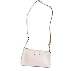 Kate Spade New York Leather Crossbody Bag With Chain Strap & Zipper Closure